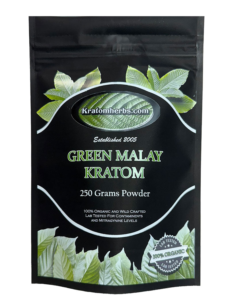 Wholesale Case of 12 - 250g Bags - Green Malay Kratom Powder - Kratom Herbs