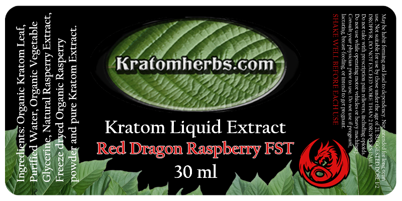Red Dragon Raspberry Liquid Kratom Extract Full Spectrum Tincture