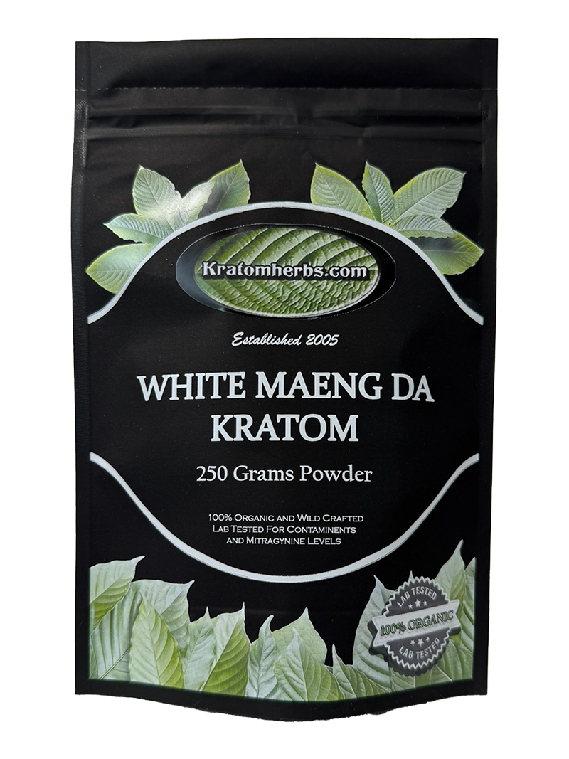 Wholesale Case of 12 - 250g Bags - White Maeng Da Kratom Powder - Kratom Herbs